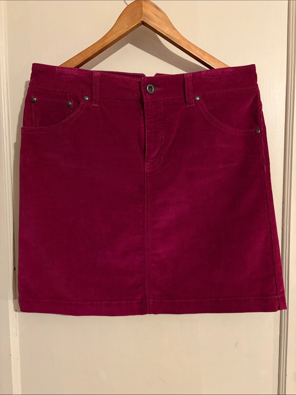 GAP Corduroy Mini Skirt in Deep Berry
